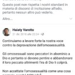 Riprovare il peccato dell’omosessualità non è incitare all’odio